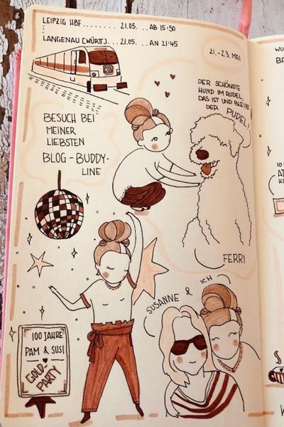 Karinas kunstvolles Journal mit ihren Mini-Me's
